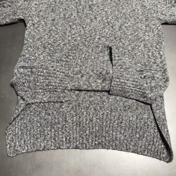 Workshop Republic Gray Cowl Turtleneck Sweater Long Soft Cozy Zip Pocket - Picture 10 of 10